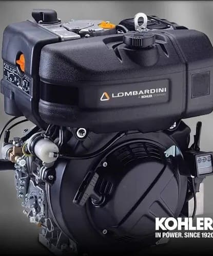 Motor diésel Lombardini Kohler, compacto y eficiente, ideal para aplicaciones industriales y agrícolas.